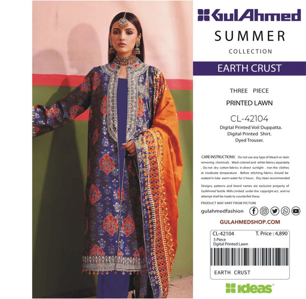 Gul Ahmad Three Piece Lawn CLP-42104