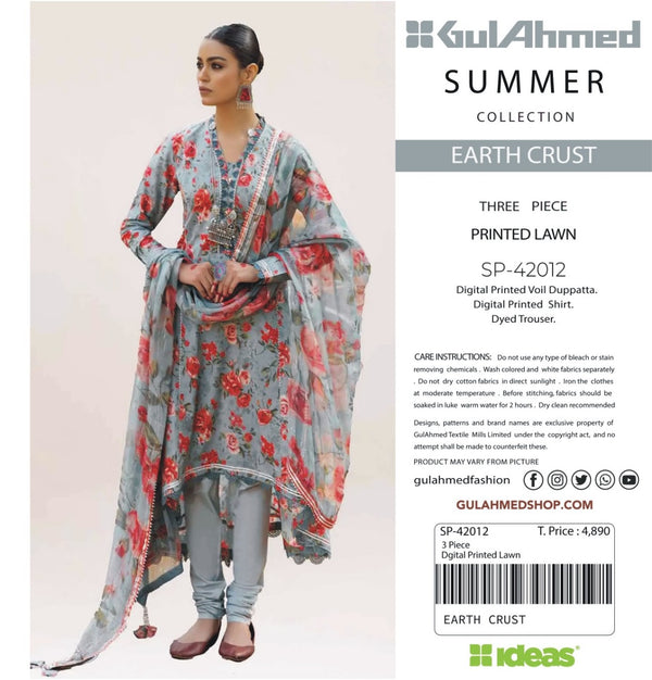 Gul Ahmad Three Piece Lawn CLP-42012