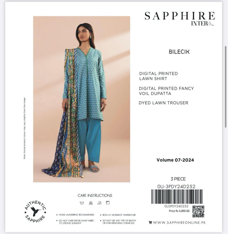 Sapphire Printed Lawn 3-Piece D252