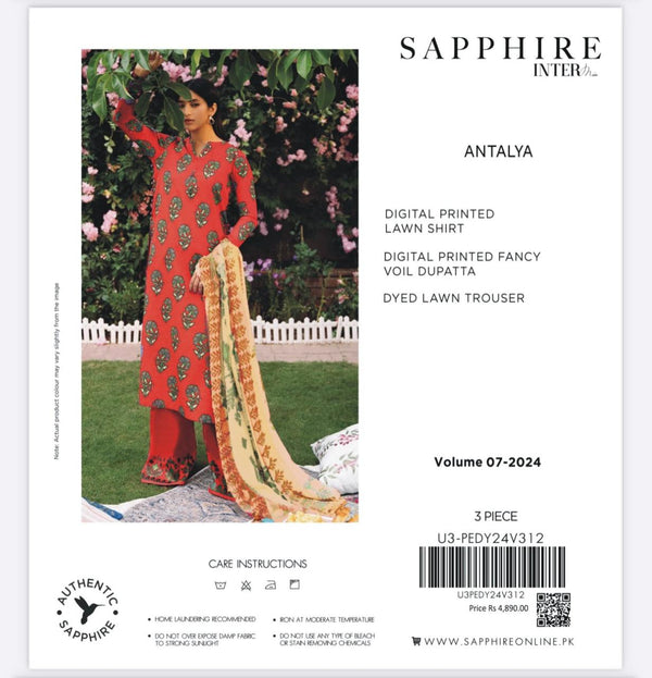 Sapphire Printed Lawn 3-Piece D312