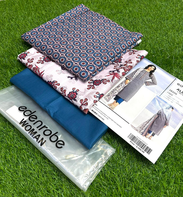 Edenrobe 3 Piece Printed Lawn