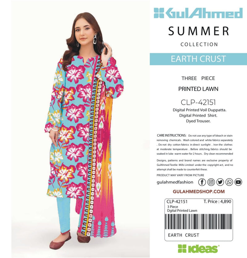 Gul Ahmad Three Piece Lawn CLP-42151