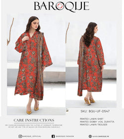 Baroque Three Piece Lawn - D547