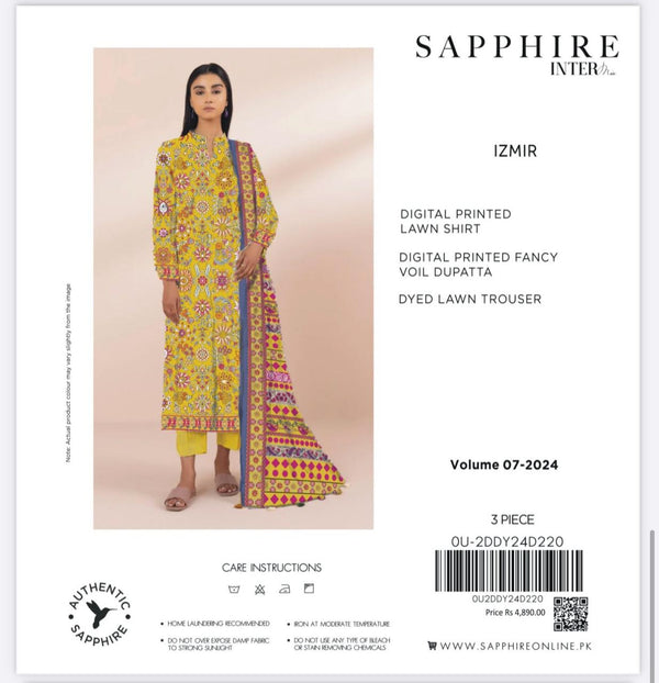 Sapphire Printed Lawn 3-Piece