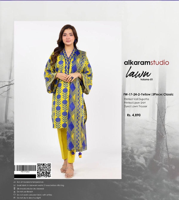 alkaram Three Piece Lawn SS-17-24-2